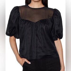 Frame Black Puff Sleeve Top